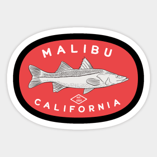 Malibu California Fishing Sticker